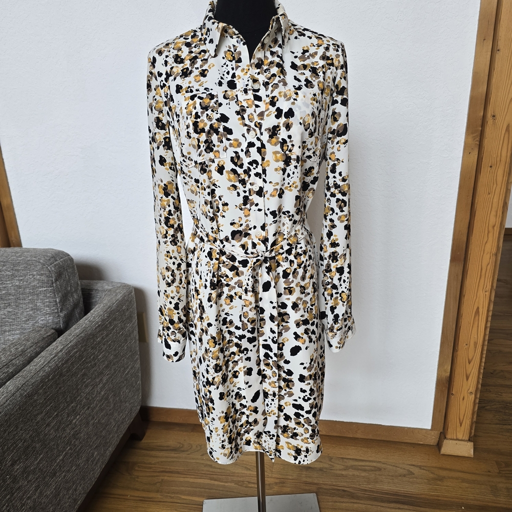 The Limited White and Gold Midi Dress